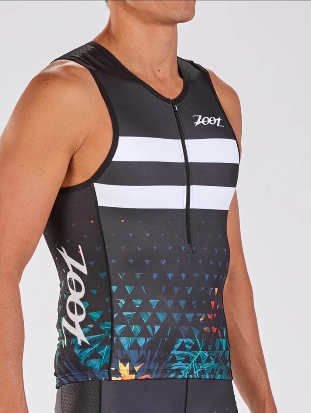 Zoot Polka Dot Triathlon Top in Black & Teal